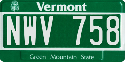VT license plate NWV758
