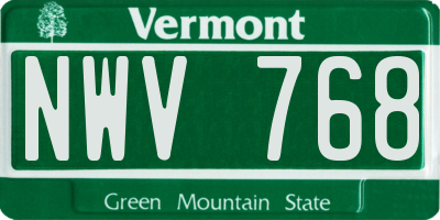 VT license plate NWV768