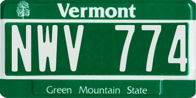 VT license plate NWV774