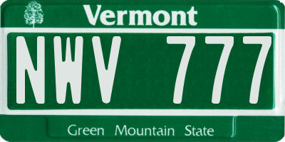 VT license plate NWV777