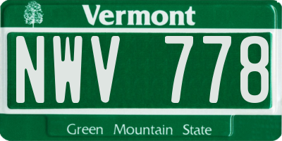 VT license plate NWV778
