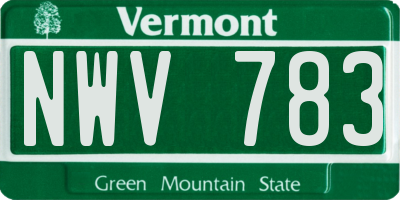 VT license plate NWV783