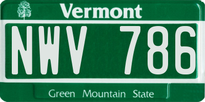 VT license plate NWV786
