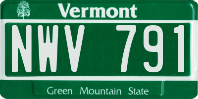 VT license plate NWV791