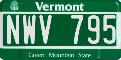 VT license plate NWV795