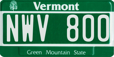 VT license plate NWV800