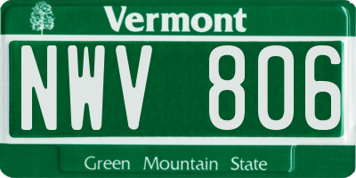 VT license plate NWV806