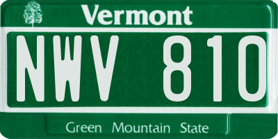 VT license plate NWV810