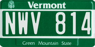 VT license plate NWV814