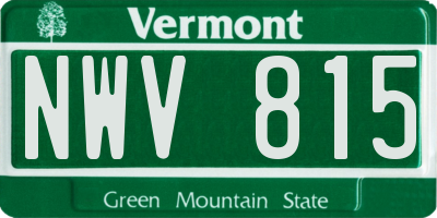VT license plate NWV815