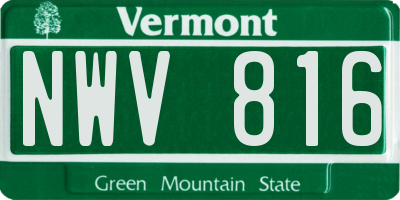 VT license plate NWV816