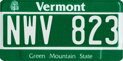 VT license plate NWV823