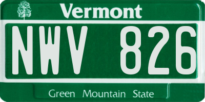 VT license plate NWV826