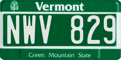 VT license plate NWV829
