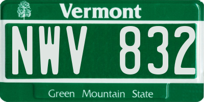 VT license plate NWV832