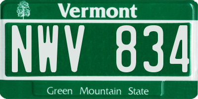 VT license plate NWV834