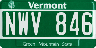 VT license plate NWV846