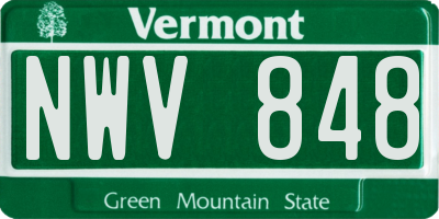 VT license plate NWV848