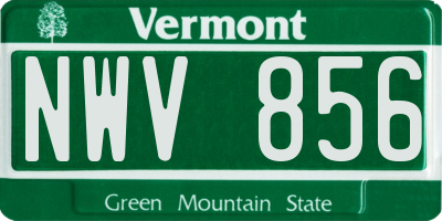 VT license plate NWV856