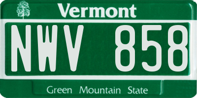 VT license plate NWV858