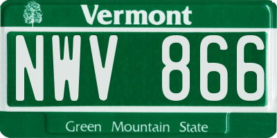 VT license plate NWV866