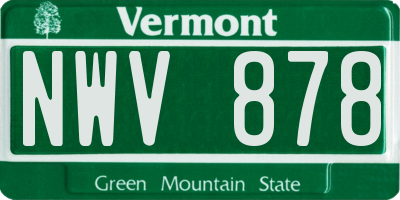 VT license plate NWV878