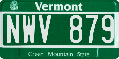 VT license plate NWV879