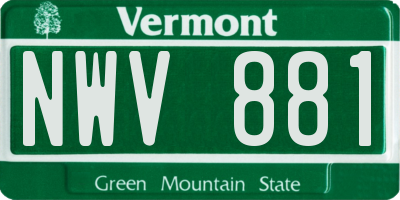 VT license plate NWV881