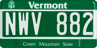 VT license plate NWV882