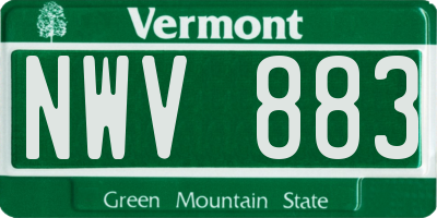 VT license plate NWV883