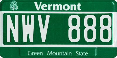 VT license plate NWV888