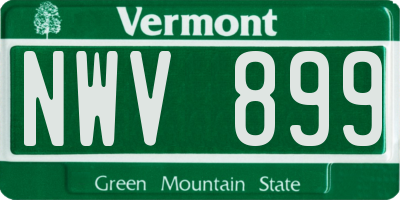 VT license plate NWV899