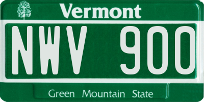 VT license plate NWV900