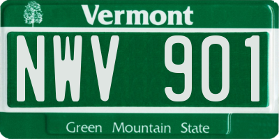 VT license plate NWV901