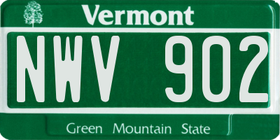VT license plate NWV902