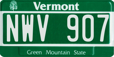 VT license plate NWV907