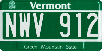 VT license plate NWV912