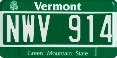 VT license plate NWV914