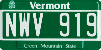 VT license plate NWV919