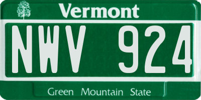 VT license plate NWV924