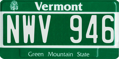 VT license plate NWV946