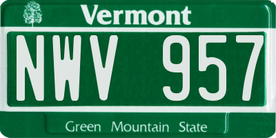 VT license plate NWV957