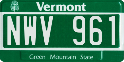 VT license plate NWV961