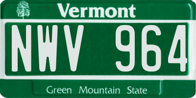 VT license plate NWV964