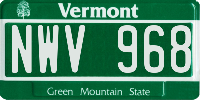 VT license plate NWV968