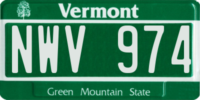 VT license plate NWV974