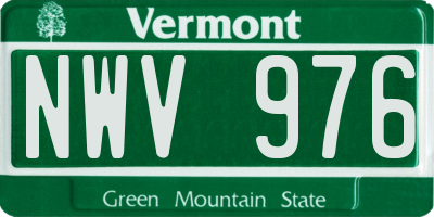 VT license plate NWV976