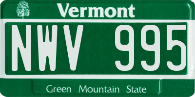 VT license plate NWV995