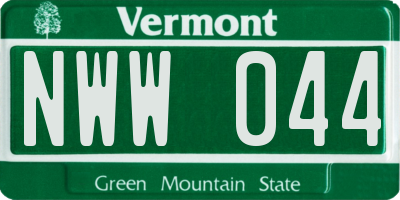 VT license plate NWW044