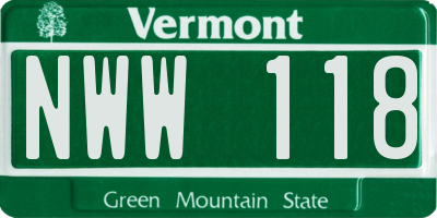 VT license plate NWW118